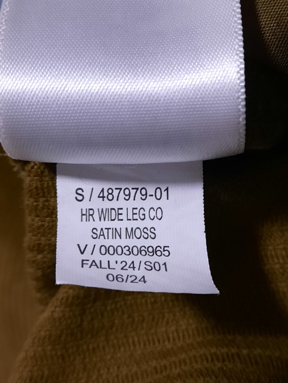 Old Navy High Rise Wide Leg Satin Moss Green Cotton Corduroy Pants size 8 - Picture 8 of 15